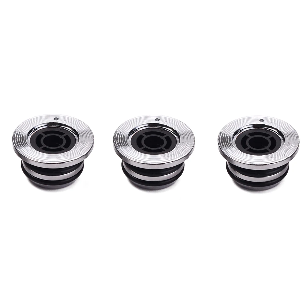 

3pcs Straw Hat Knob Volume Control Guitar Bass Acoustic Silver Replacement Effect Cap Durable Lightweight Rubber Rings Musical