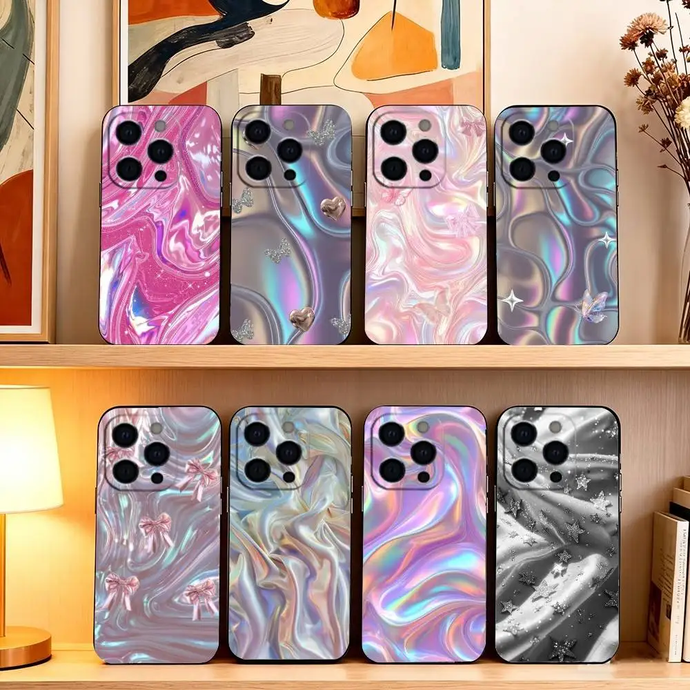 

Folds T-Texture Phone Case For iPhone 17,16,15,14,13,12,11 Plus,Pro Max,XS,Soft Silicone Black Cover