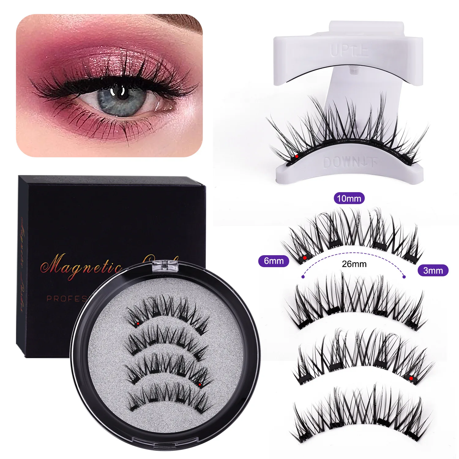 Soft Magnetic Eyelashes No Glue Needed Reusable Natural Look 3D Lashes Easy Apply Soft Magnetic Lashes Kit for Eye Makeup