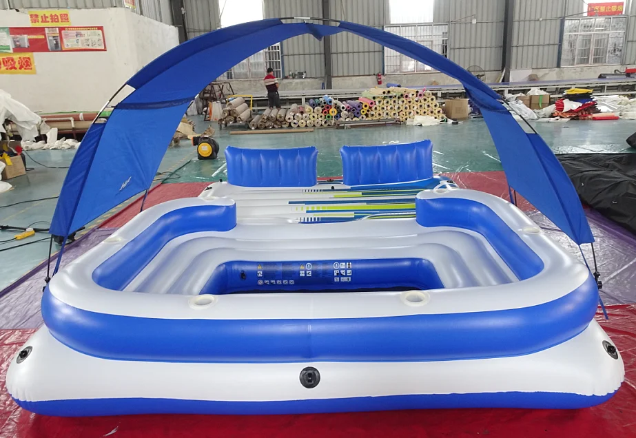 Large 10 person Inflatable Floating Island/hot Inflatable Water raft  /inflatable Water Floating Bed