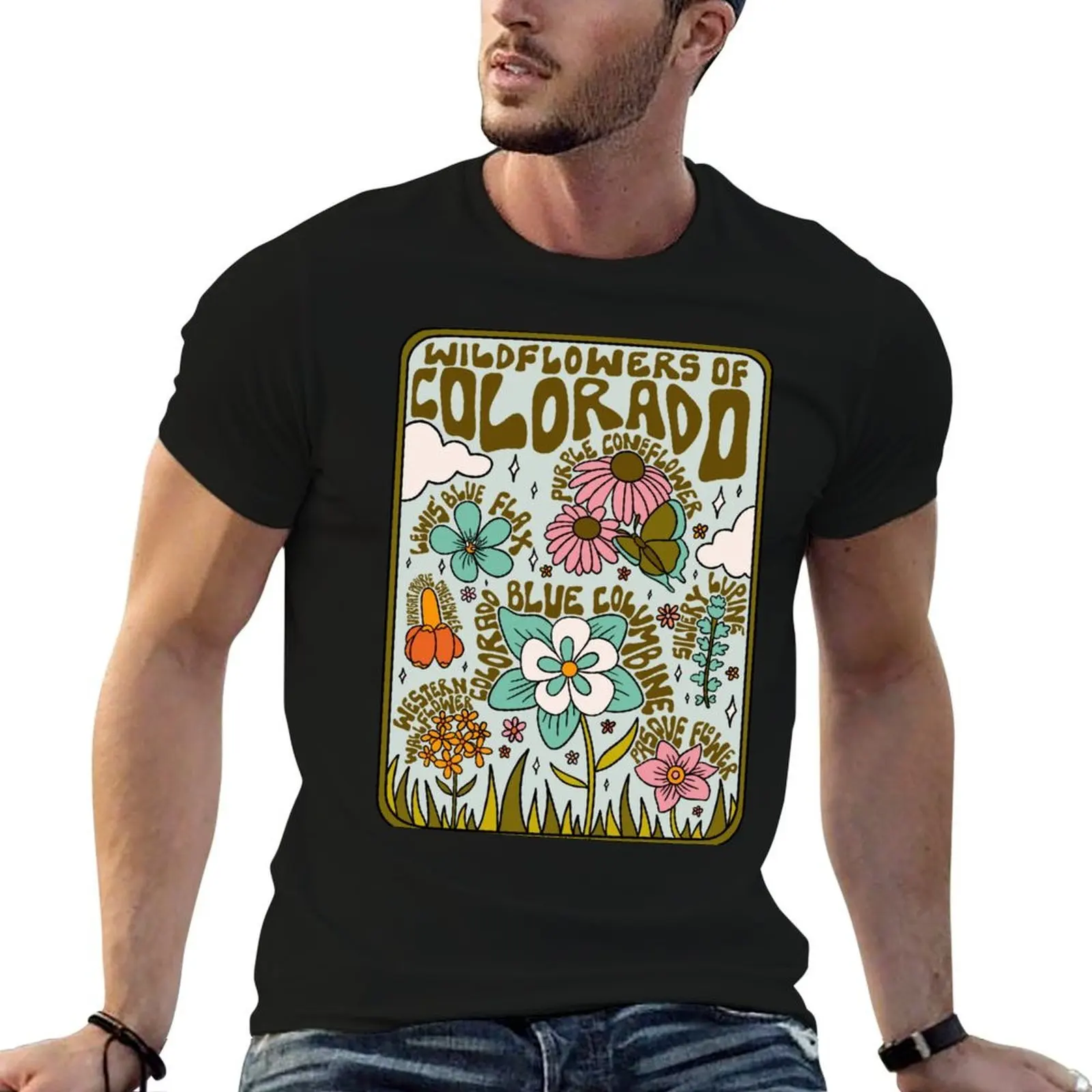 

Colorado Wildflowers T-Shirt t shirts for man graphic tees t shirt for man 100 percent cotton T-Shirt