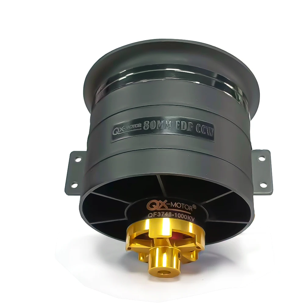 QX-MOTOR 80mm EDF 1000kv  12-blade Fan 12s QF3748 Brushless Motor use 80A ESC for Jet aircraft Drone model accessories