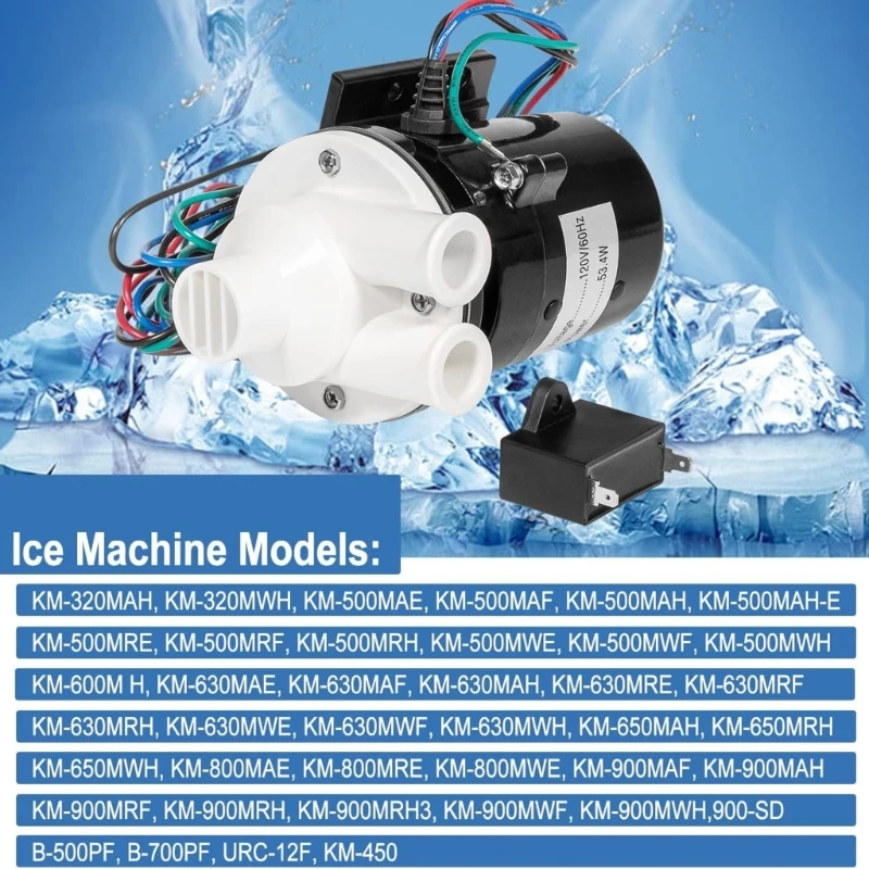 Water Pump Motor Assembly Ice Maker Motor Replacement Pump Motor Part Plastic Material Ice Maker Pump Motor for KM630MAH