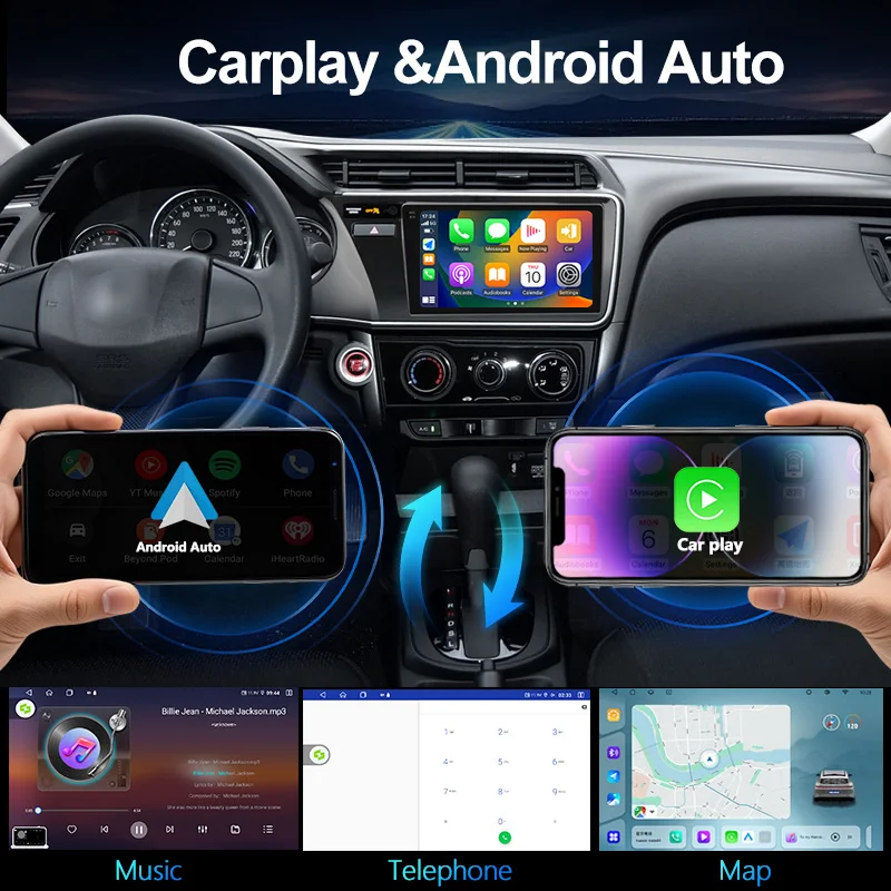 MeiHua For Honda City 2014-2018 2K QLED Android 14 Car Radio Multimedia Video Player GPS AI Voice CarPlay Head Unit 4G Stereo