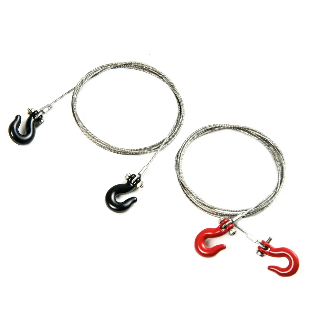 AXSPEED Steel Tow Rope Trailer Hook Rescue Escape Ropes for Axial SCX10 D90 TF2 TRX4 TRX6 Tamiya 1/10 RC Crawler Car Parts