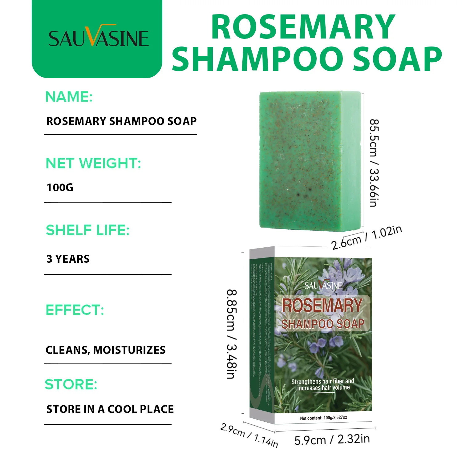 Original Rosemary Shampoo Soap Bar 100g Fast Growth Anti Hair Loss Treatment For Hair Restore Repair Damaged Hair Scalp