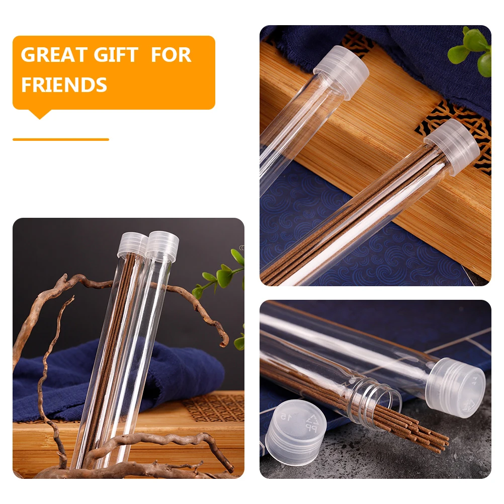 

6pcs Incense Storage Tube High Transparency Plastic No Smell Agilawood Stick Sandalwood Sealed Lid Dust Proof