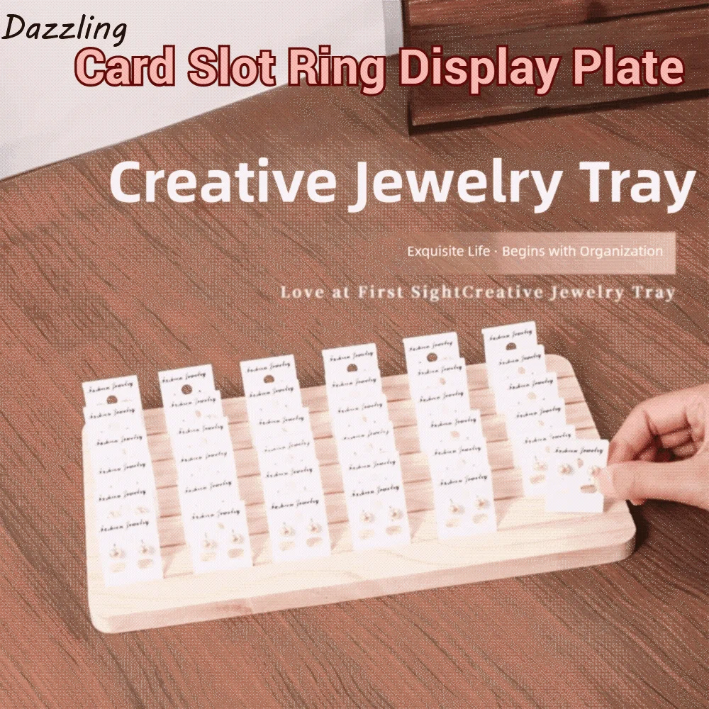 

Solid Wood Earring Necklace Display Counter Premium Large Capacity Earring and Ring Organizer Decoration Save Space