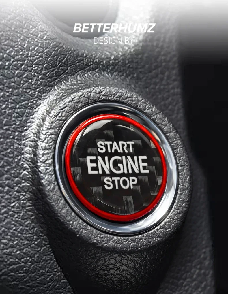 Kohlefaser für Skoda Karoq Kodiaq Superb Octavia Scala Motor Start-Stopp-Knopf Zierleiste Aufkleber Tuning Auto Innenraum Zubehör – Detail 1