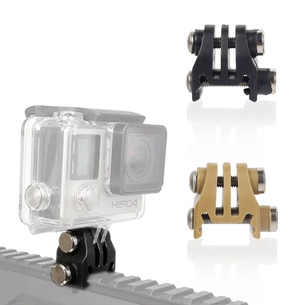 Tactical Equipment Go Pro Fixed Rail Mount Adapter For 20mm Picatinny for Airsoft Rifle Lasers Camera Nylon Base GoPro EKEN