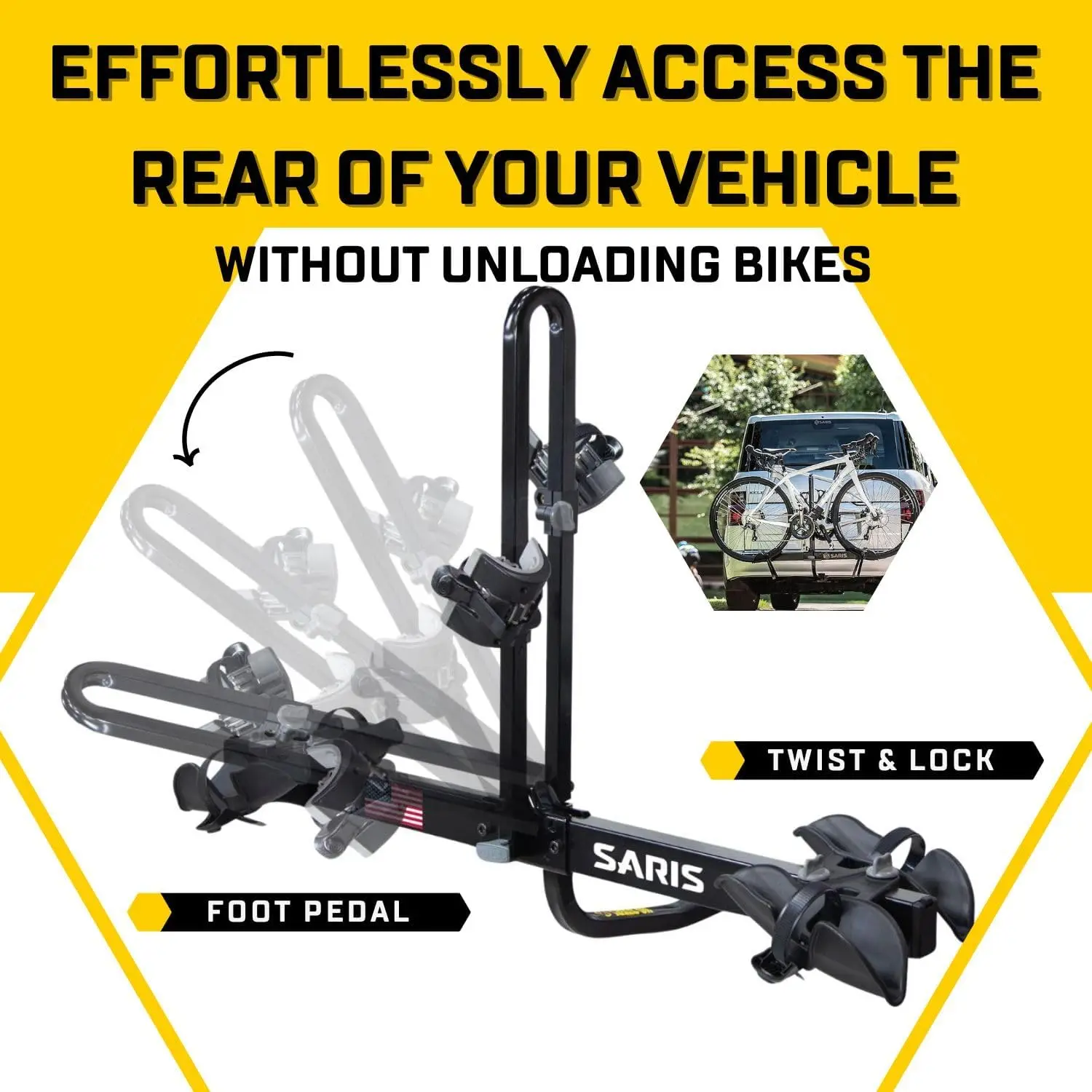 Bike Hitch Car Rack, 2-Bicycle Carrier, Black