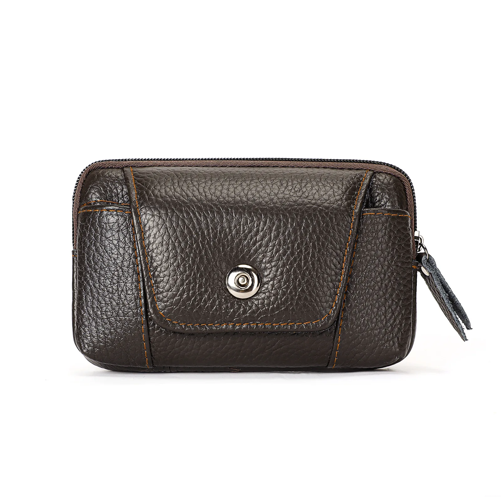 

New Men's Leather Phone Waist Bag with Leather Belt, Multifunctional Outdoor Hanging Waist, and Genuine Leather Phone Bag