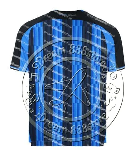 2026-27 Men Atalanta Football Jersey Short Sleeve Blue Black Striped Soccer Shirt Breathable Sports Training Top Casual