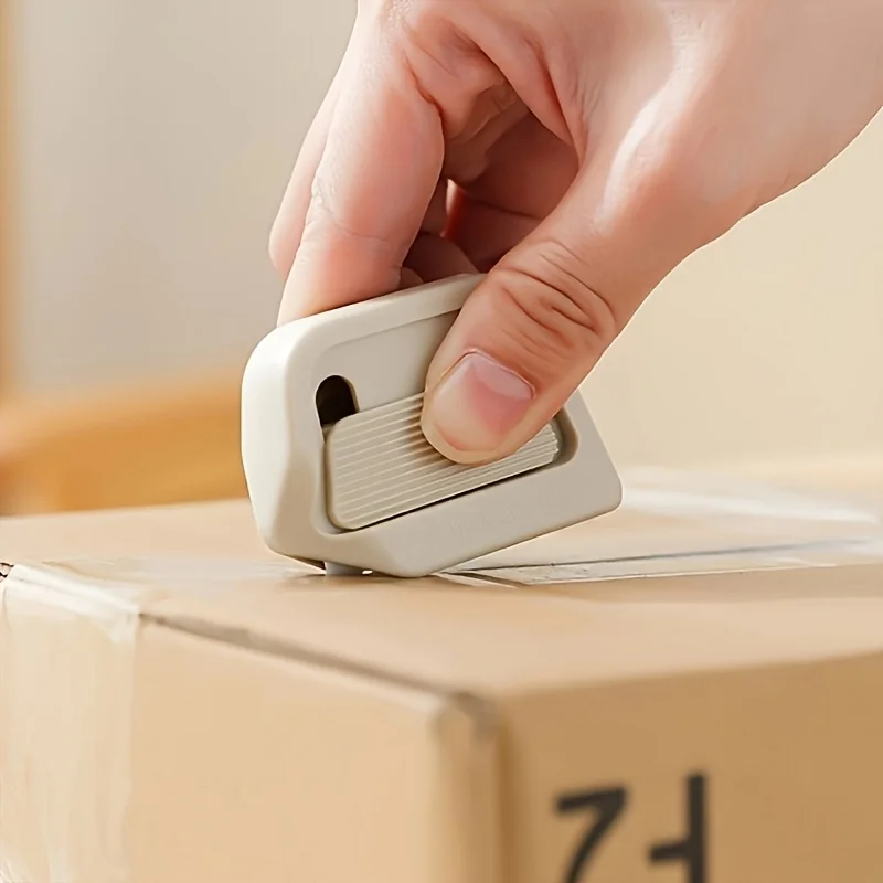 New Automatic Retractable Mini Ceramic Safety Box Cutter - Magnetic Blade (Rustproof, Scratch-Resistant) with Non-Slip Grip