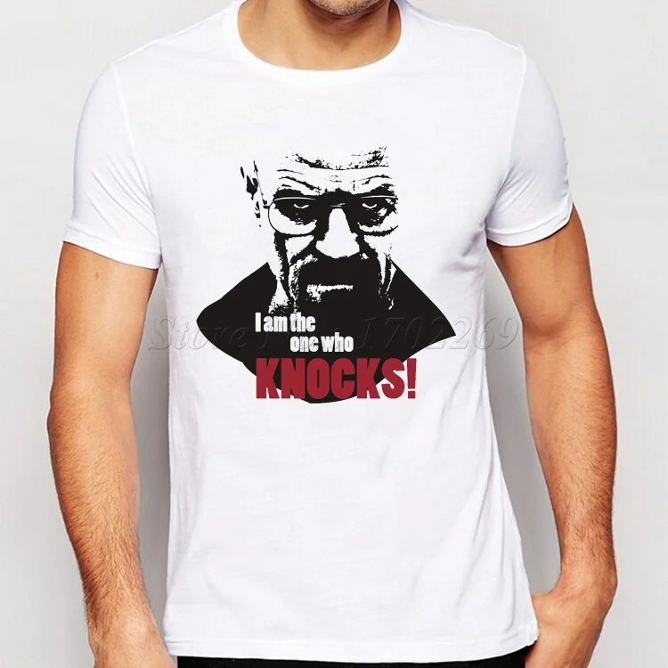 

2023 New Fashion Style Breaking Bad Casual T Shirts Men I Am The One Who Knocks Heisenberg Men Tee Shirt Short Sleeve Basic Tops