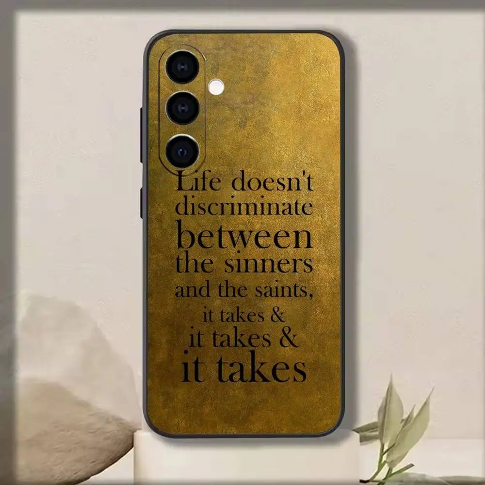 حافظة هاتف H-HamiltOn Musical L-Lyrics لهاتف سامسونج جالاكسي A91,80,73,72,71,53,52,32,31,22,21s,20، حافظة سوداء ناعمة