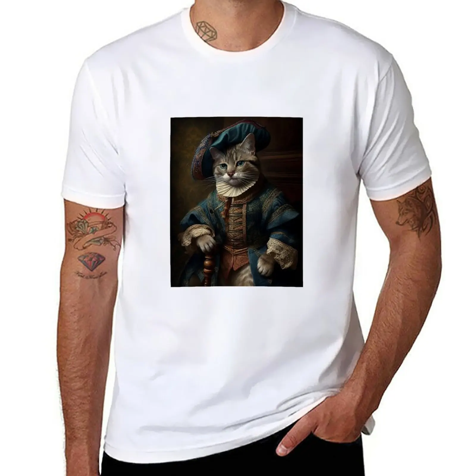 

New Victorian cat portrait 5 T-Shirt Aesthetic clothing t shirt man workout shirts for men