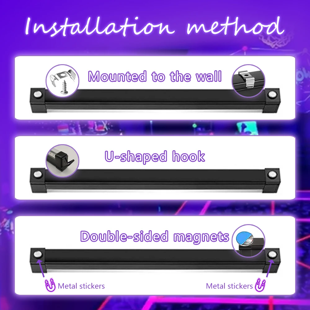 8W الأشعة فوق البنفسجية الضوء الأسود 395nm UVA الجافة مسمار ضوء كاشف الفلورسنت زينت الضوء الأسود لعيد الهالوين عيد الميلاد