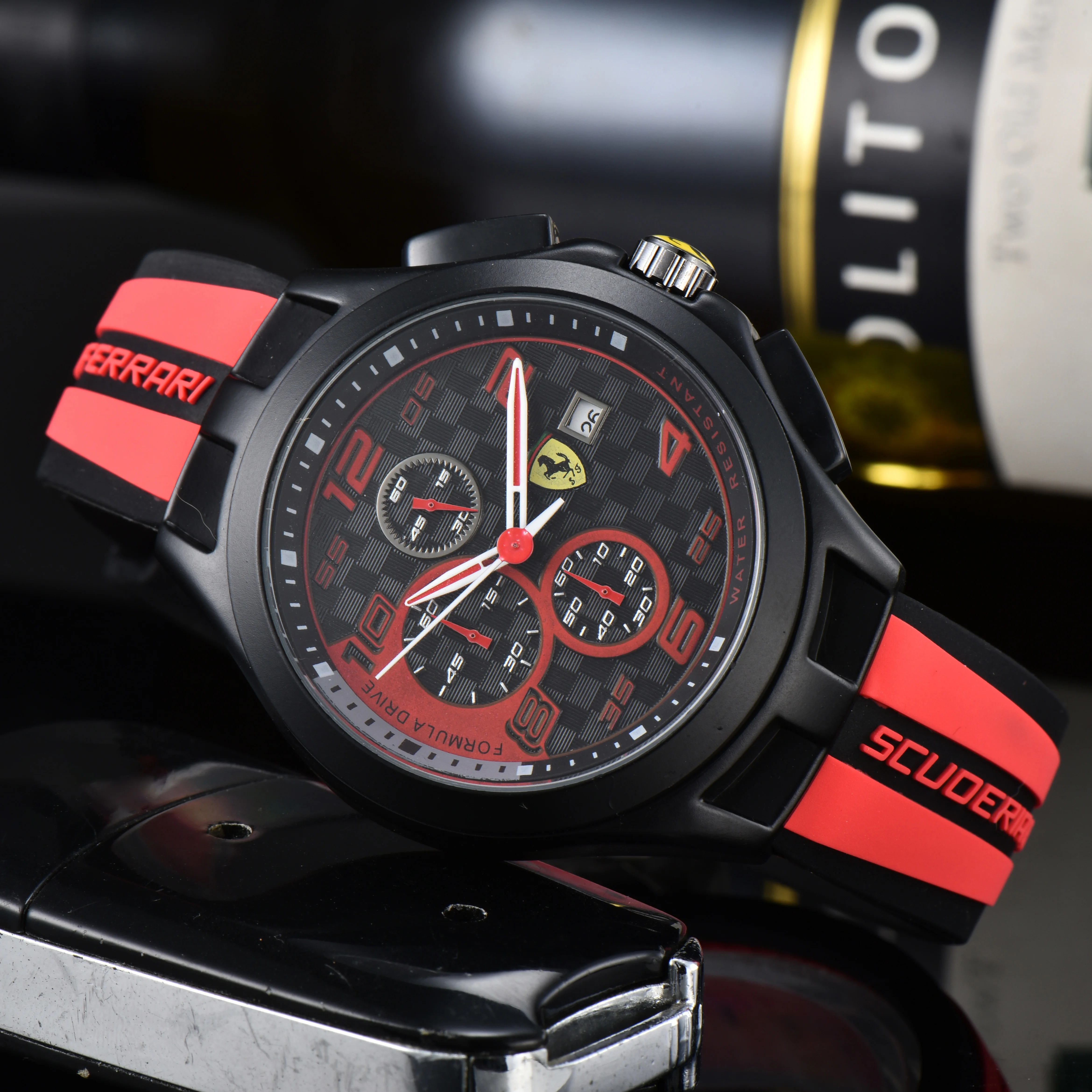 ساعة رجال الأعمال العصرية ساعة كوارتز سيليكون لفيراري F430 ستراديل روما 488 سبايدر SF90 لافيراري بورتوفينو سبايدر SF90 #4