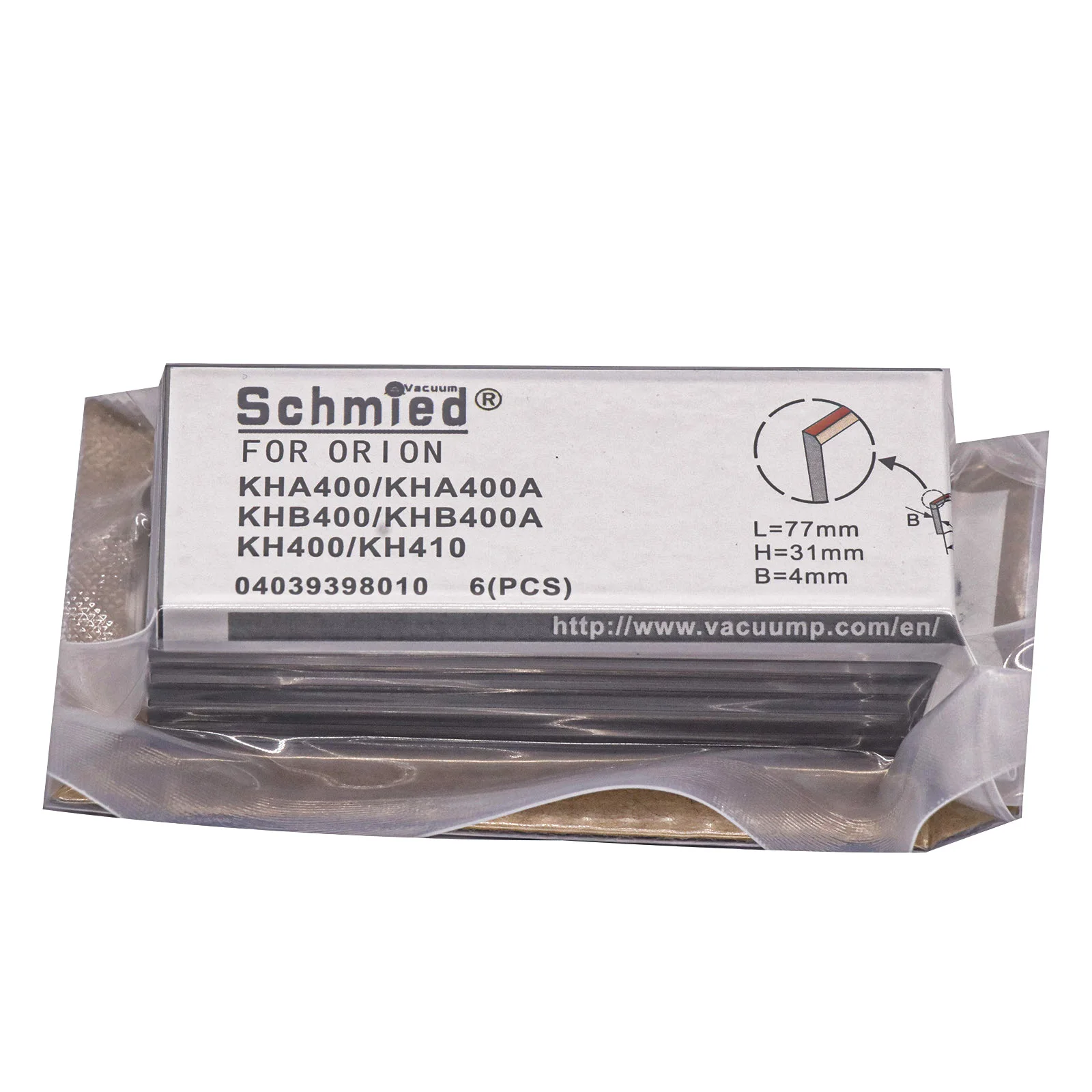 6 Pack Vane 04039398010 for ORION Vacuum Pump KHA400, KHA400A, KH400, KH410, KHB400, KHB400A, 77-31-4mm