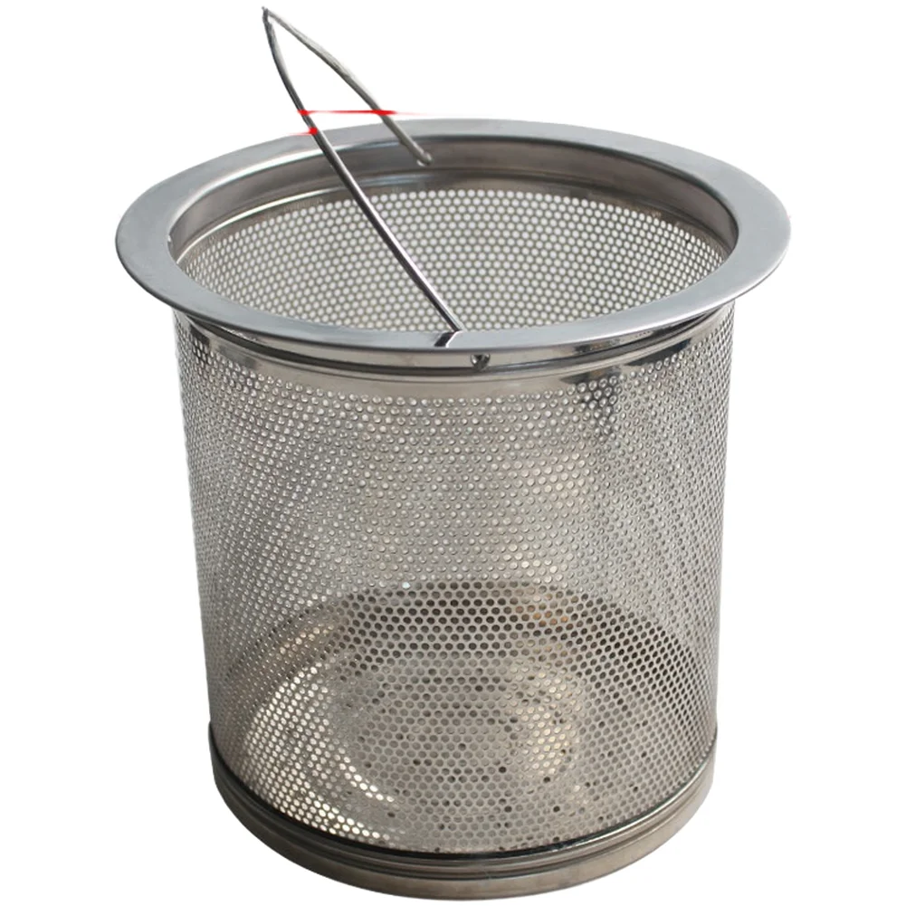 Stainless Steel Sink Drain Strainer Basket With Handle Fine Mesh Anti‑Clog Sink Filter Rust‑Proof Drainage Accessory For Kitchen
