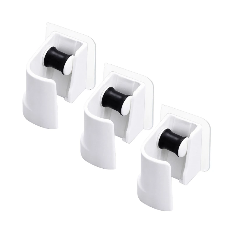 3Pcs Broom and Mop Holder Space Efficient Broom Mop Rack with Adhesive Easy Installation for Home Storage 831F