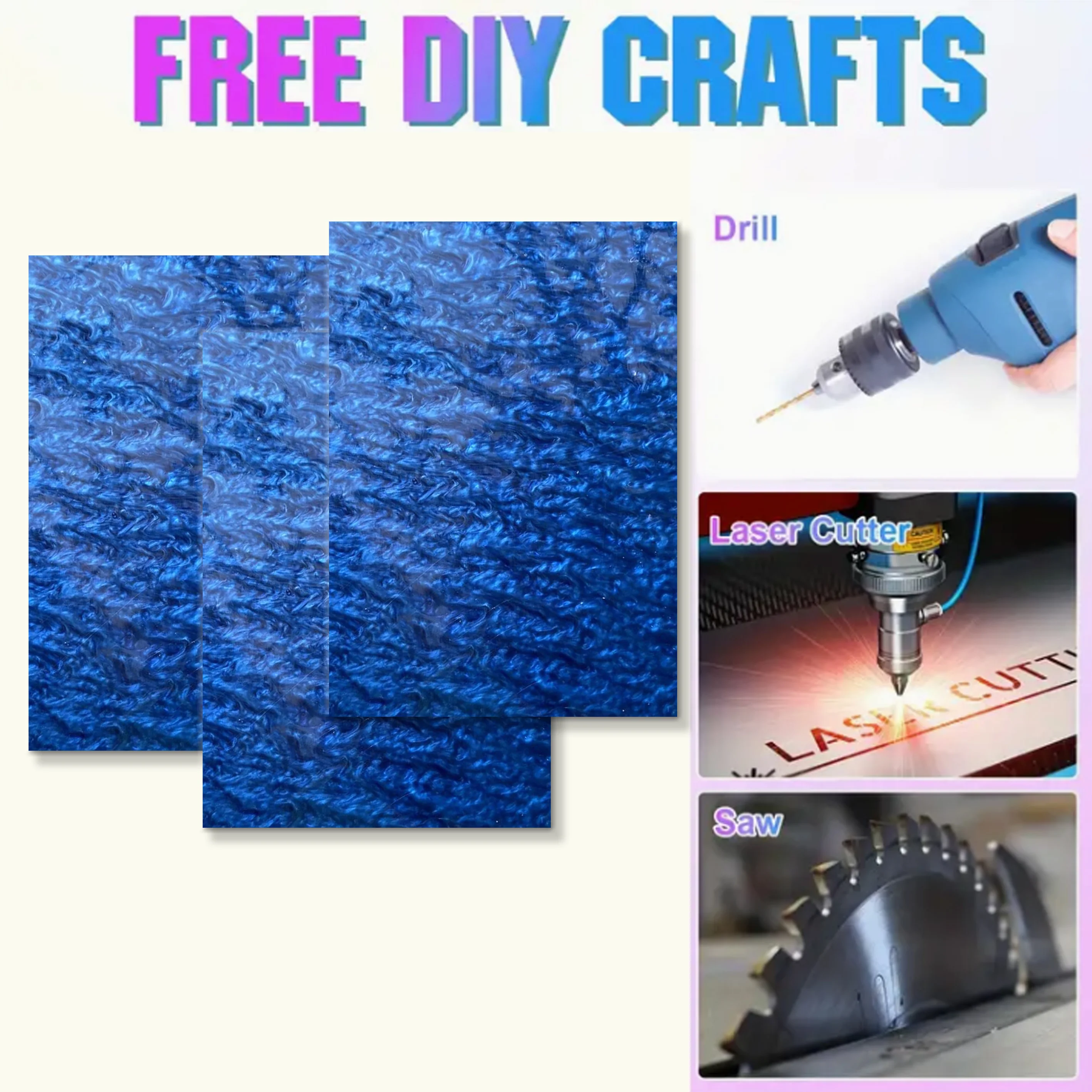 Dark  Blue pearl Pattern Cast Acrylic Sheet 3MM Thickness  marble 100% virgin material Friendly and odorless
