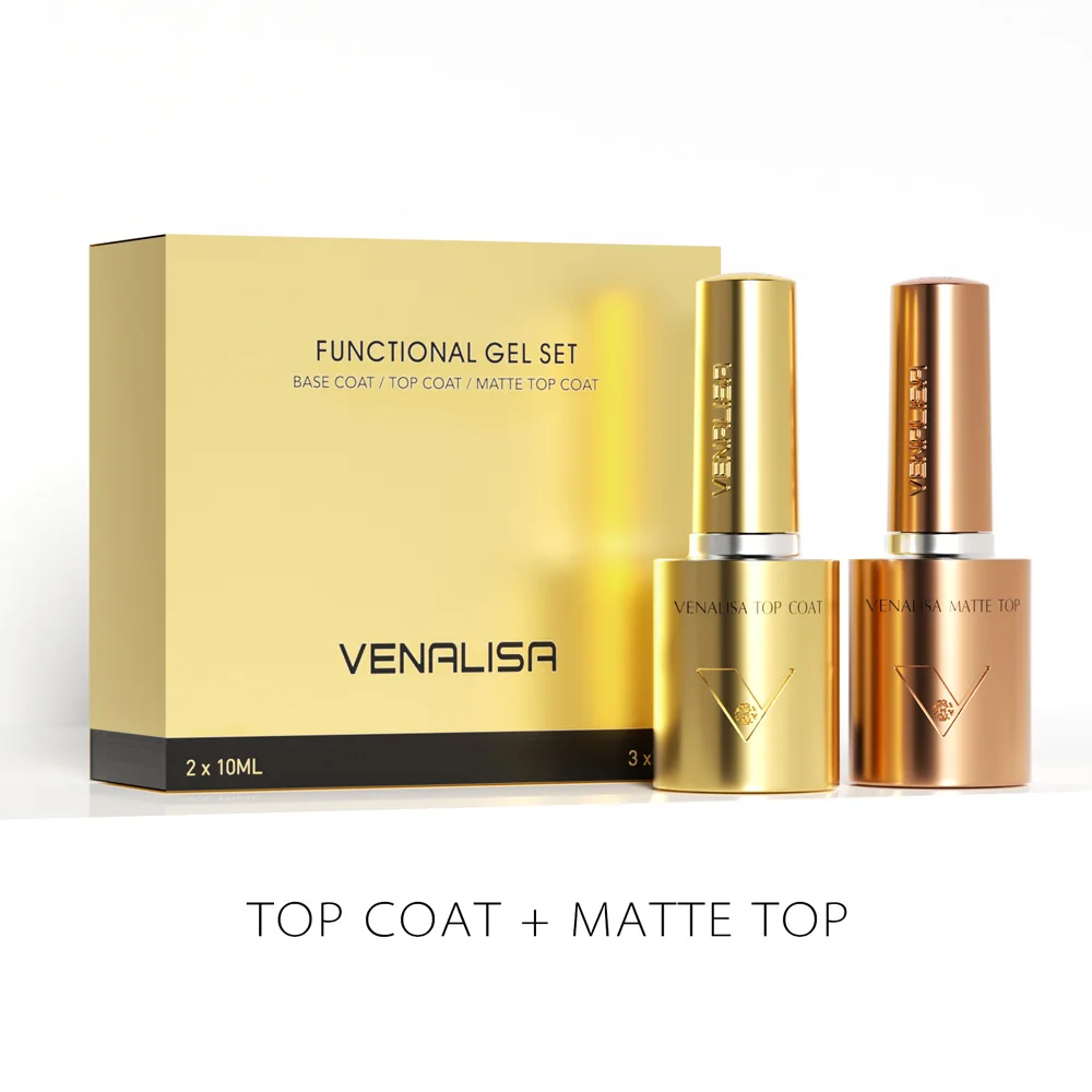 1/2/3 Stück Kit Venalisa 10 ml Nagelgellack HEMA/TPO Free Base Ultra Glossy Diamond Tempered Long Wear Top Coat Matt Gel Lack
