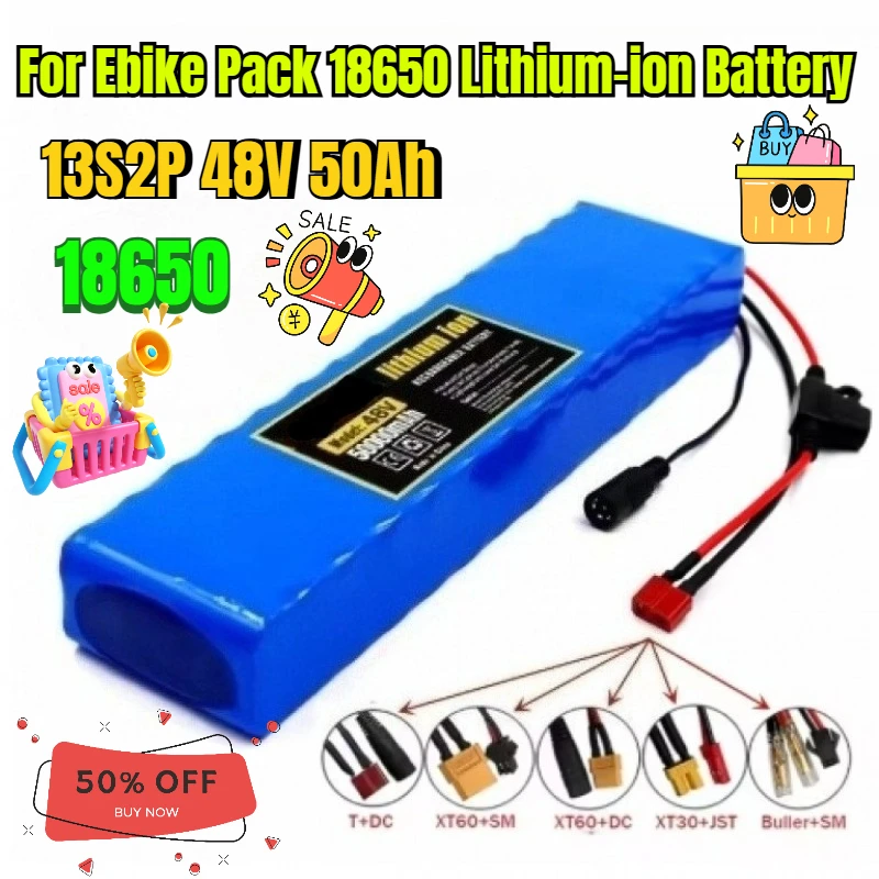 

13S2P 48V 50Ah for Ebike Pack 18650 Lithium-ion Battery