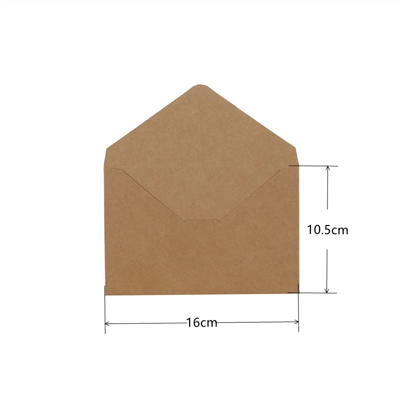 50pcs/lot Envelope for Invitations Postcards Giftbox Message 210g 16x10.5cm Kraft Paper Wedding Business Storage Bag Supplies