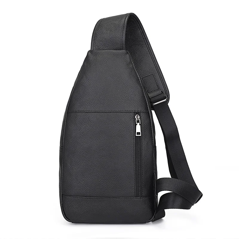 Imagem -02 - Bolsa de Couro Genuíno para Homens Bolso Pessoal Anti-ladrão Crossbody Peito Masculino Ombro Viagem Desenho de Caminhada