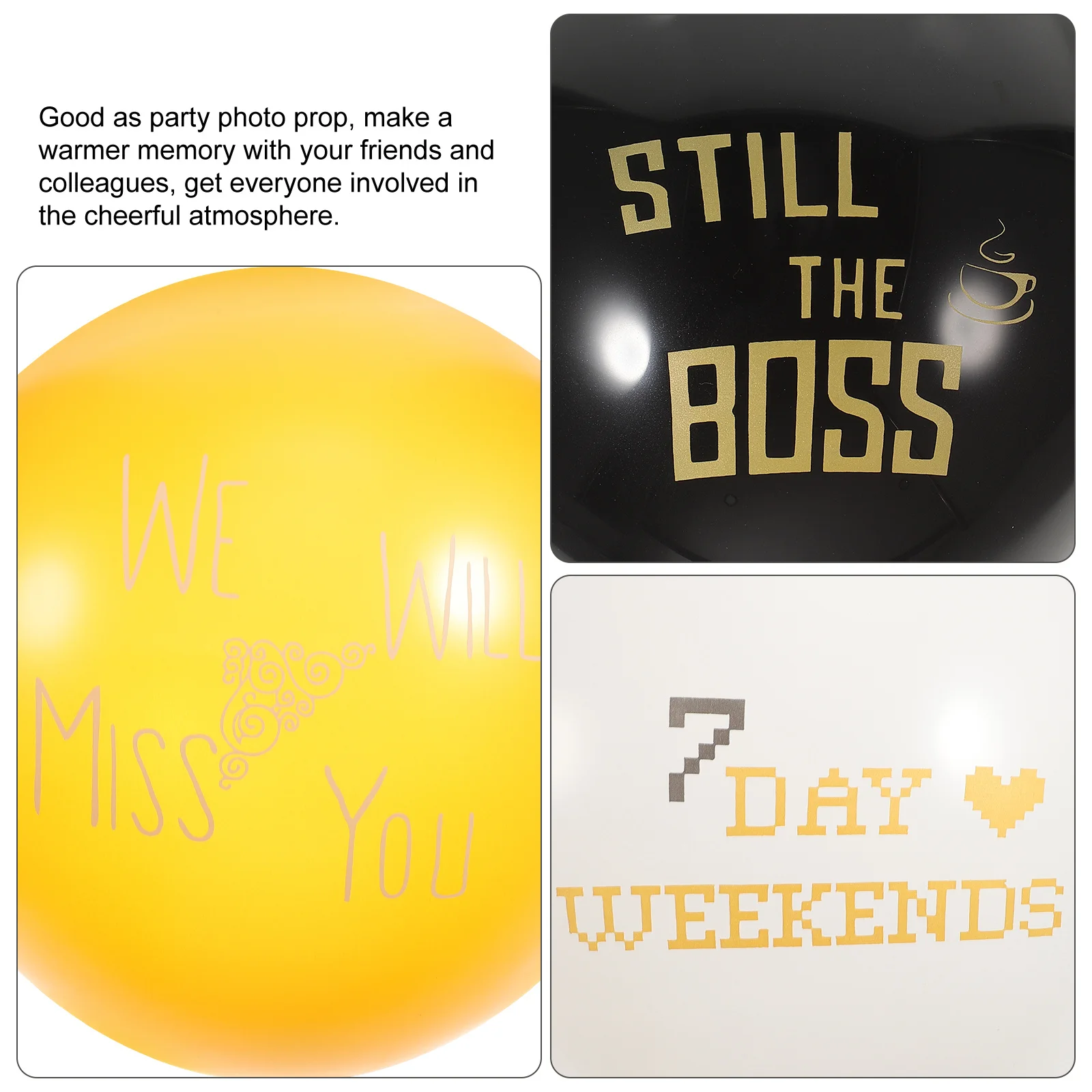 

30Pcs Retirement Balloons Latex Durable Decorative Supplies Party Layout Balloons Decorations