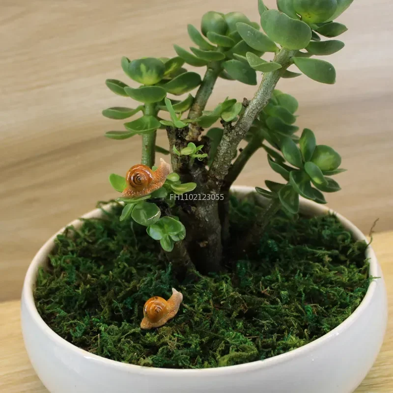 Micro Landscape Simulation Small Snail Garden Decoration Snail Ornament Snail Model Resin Craft Miniature Figurine Home Decor