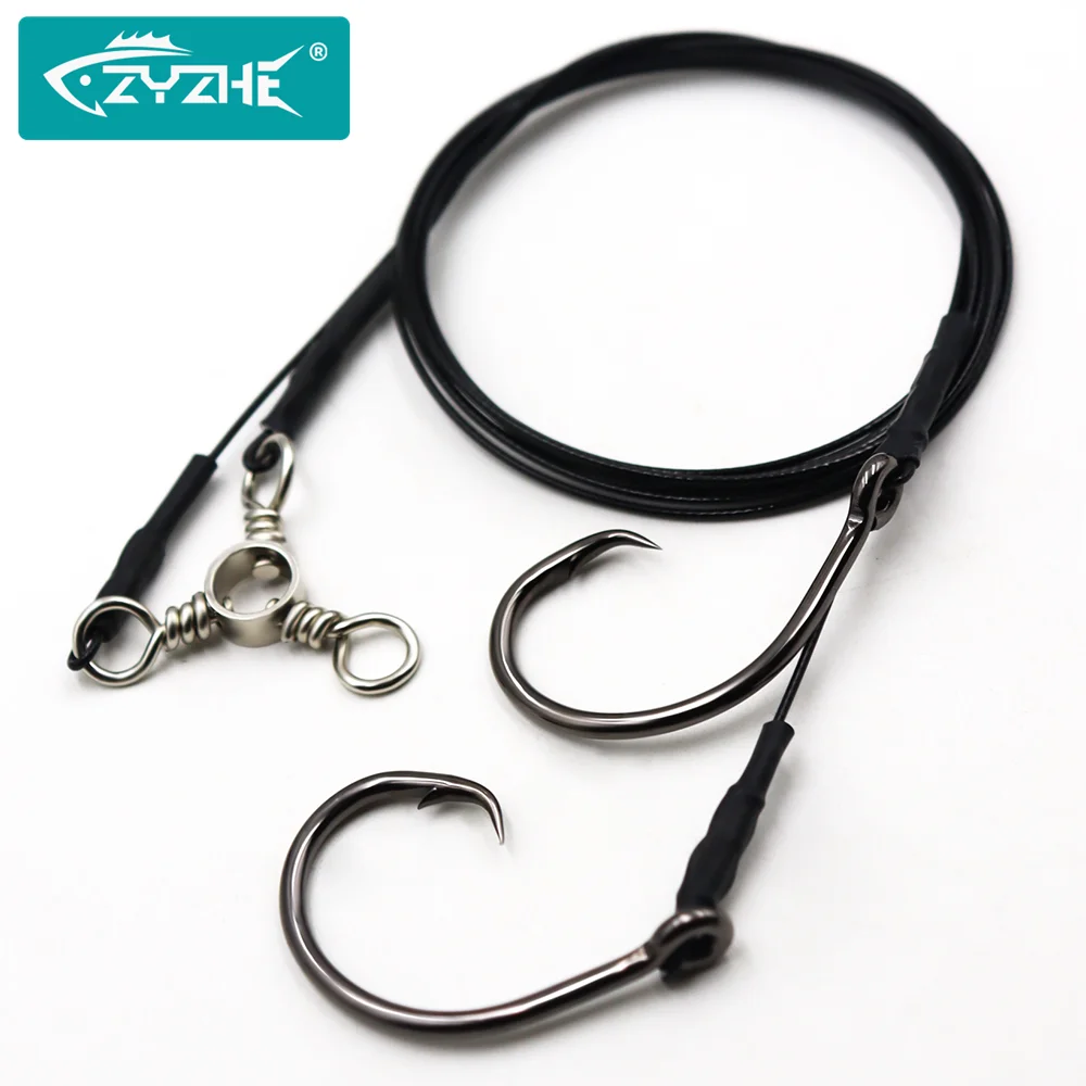 ZYZHE 1PC Anzóis de Pesca Marítima com 49 Fios de Aço, Anzóis Circulares Ideais para Pesca em Água Salgada, Equipamentos de Pesca e Montagens de Iscas
