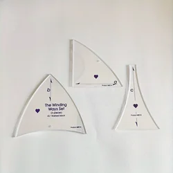 3-piece wrapping template, acrylic sewing ruler, quilting template, measuring sewing accessories and tools