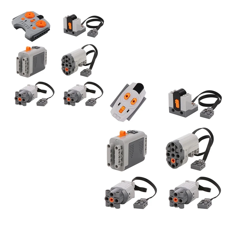 Juego de funciones de potencia, caja de batería de servomotor, receptor de Control remoto de velocidad IR, bloques de construcción MOC