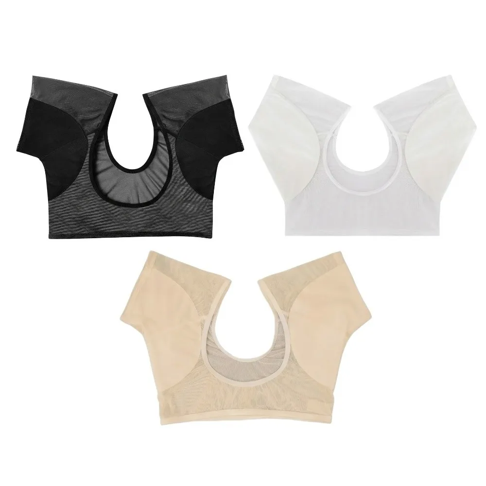 Washable T-shirt Shape Sweat Pads Reusable Breathable Perspiration Deodorant Pads Mesh Odor Control Sweat Absorbent Pad