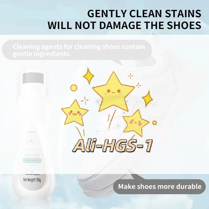 

100 мл белого пенного очистителя для кроссовок – мощное средство для удаления пятен и отбеливания обуви, формула для сухой чистки без смывания.