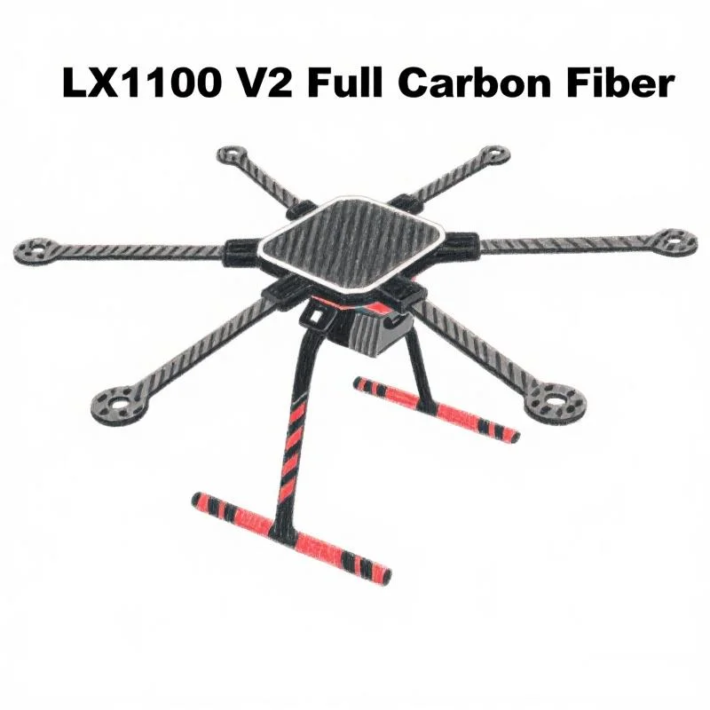 

LX1100 Full Carbon Fiber 1100mm Hexa-Rotor Frame B-CUBE 80A ESC PX4 Pixhawk 2.4.8 6C PRO Flight Control Set 6215 Motor