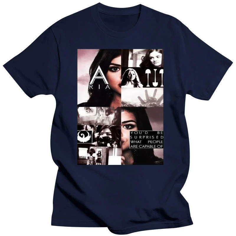 T-shirt a contrasto da donna estiva di moda Pretty Little Liars