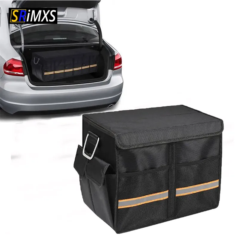 Black Car Trunk Organizer Box Car Trunk Folding Box Large Capacity Car Interior Organizer Car Boot Organizer with Handle