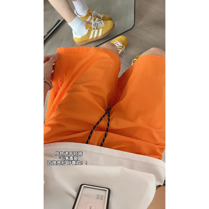 Loose Short-Length Pants Women's Summer Beach K-sle Shorts Quick-Drng Shorts Candy Color Loose Thin Sports Shorts Tide