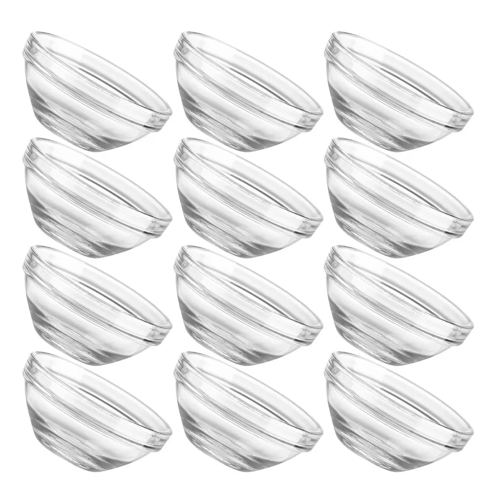 

12 Pcs Glass Serving Bowls Cooking Prep Salad Mixing Small Ice Cream Clear for Party Fruit Glasses
