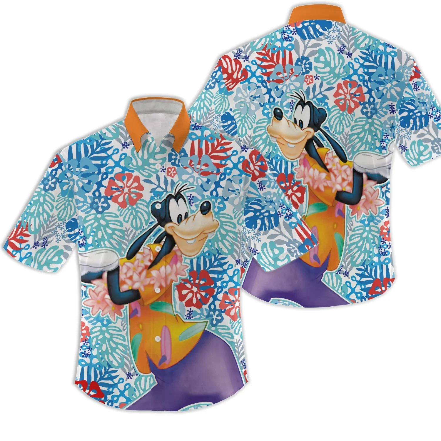 

Disney Goofy Hawaiian Shirt Men's Summer New Style Disney Hawaiian Shirt Fashion Casual Tops Retro Travel Vacation Family Shirt