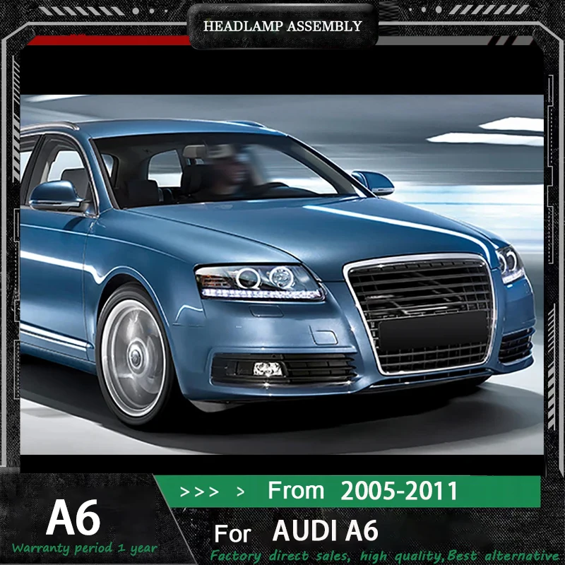

Car Headlights For Audi A6 A6L 2005-2011 New Full LED Headlamp Assembly Upgrade High Configure Projector Lens Accessories