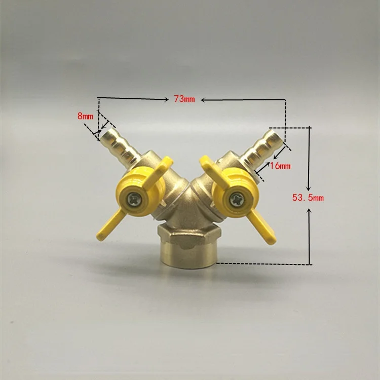 Adaptador de conector de tubo de válvula de bola de cierre de latón para combustible, Gas, agua, aceite Y aire, tipo Y, 3 vías, 6, 8, 10 Y 12mm