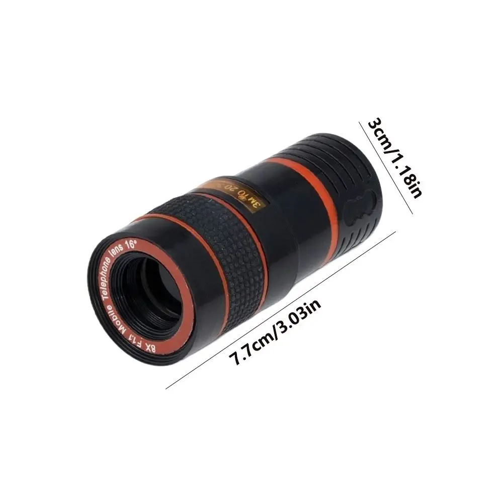 8X Magnification Cell Phone Camera Lens Adjustable Focal Length Black Shell Telescope Telephoto Lens High Magnification