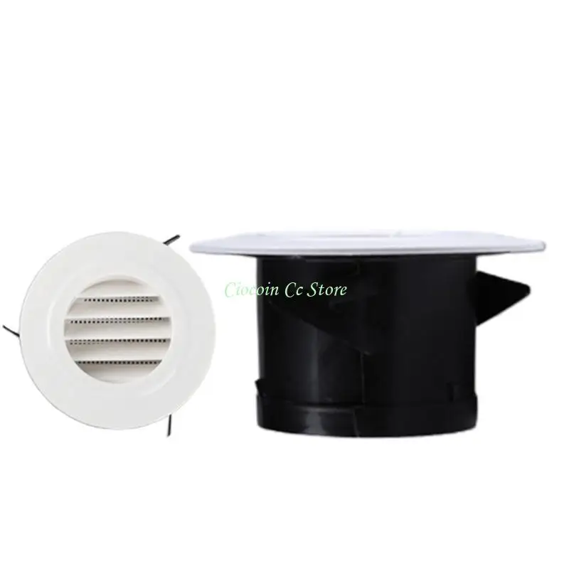 X90F 3/5 Inch ABS Adjustable Air Vent Round Soffit Exhaust Vent White Inline Duct Fan