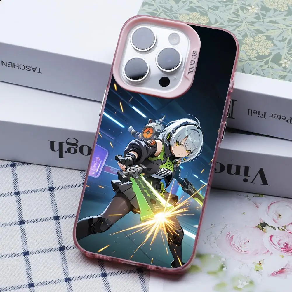 

Чехол для телефона Zenless Zone Zero Anby Demara для iPhone 17, 16, 15, 14, 13, 12, 11 X XR XS 8 7 Pro Max Plus, полупрозрачный розовый чехол, роскошный