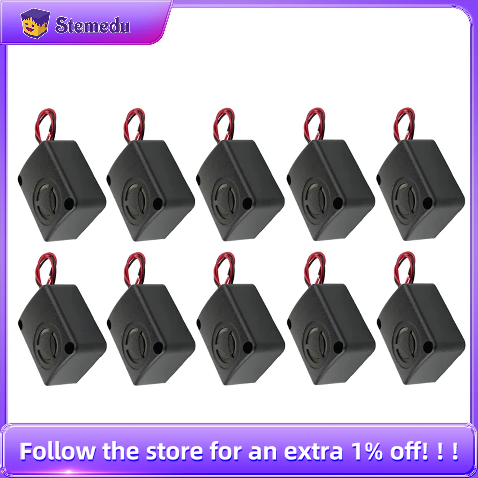 Buzzer 12V DC Black Mini Piezo Siren 110dB Security Safe Anti-Theft Alarm High Decibel Car Micro Buzzer